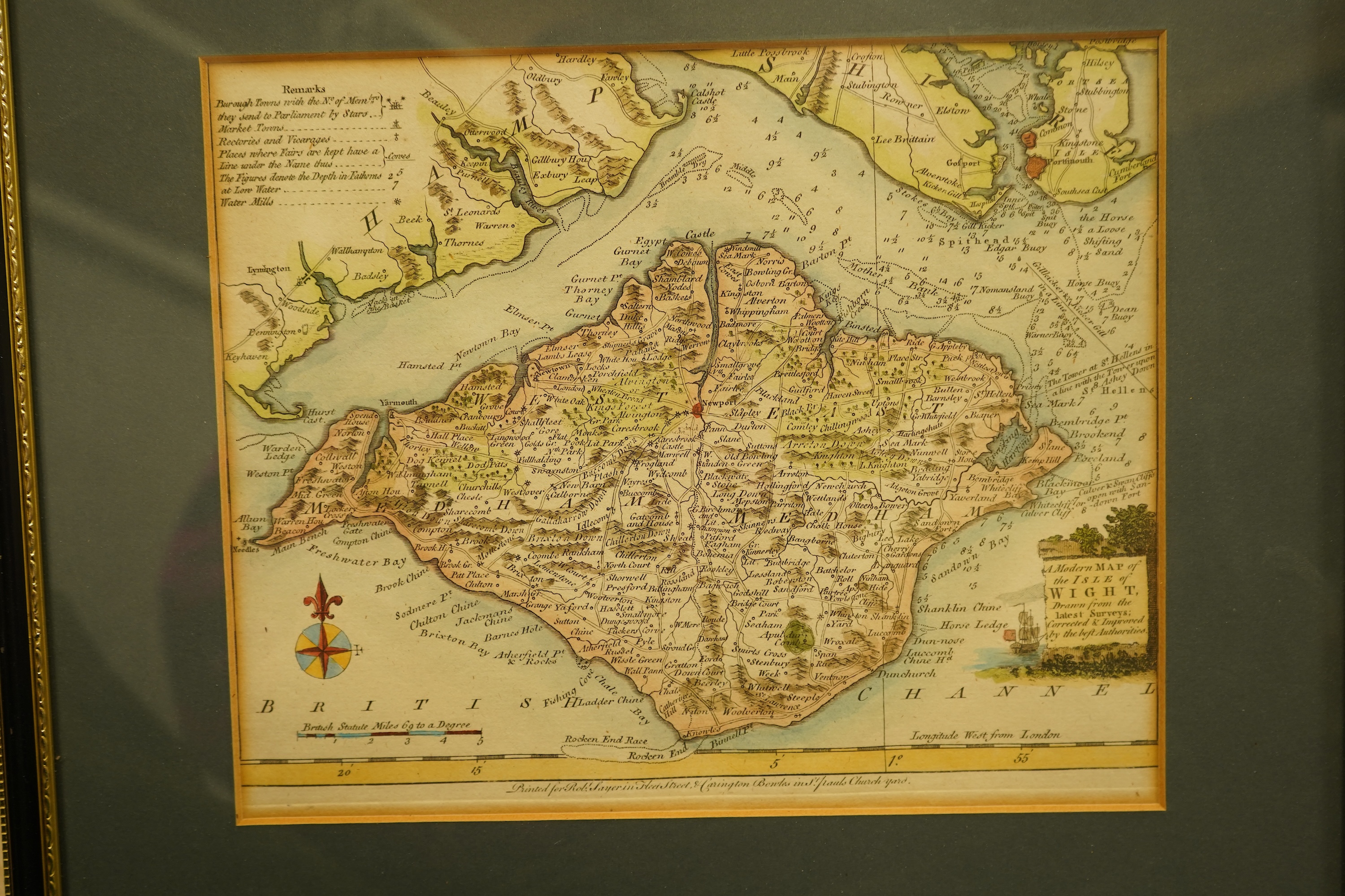 Three 19th century hand coloured maps of the Isle of Wight, a map of the Isle of Man by Edward Weller and a plan of Delhi and its environs, largest 31 x 44cm (5)